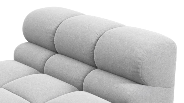 Tufty - Tufty Module, Armless Chaise, Light Gray Wool