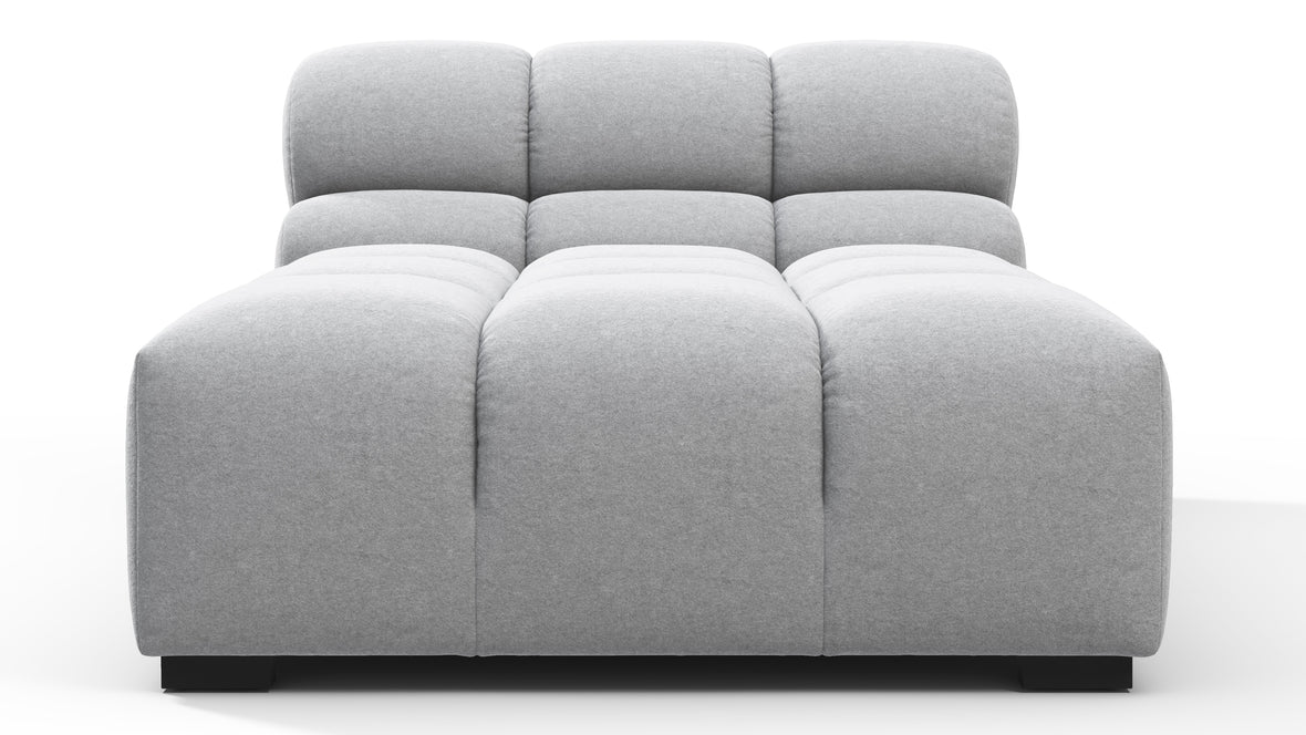 Tufty - Tufty Module, Armless Chaise, Light Gray Wool