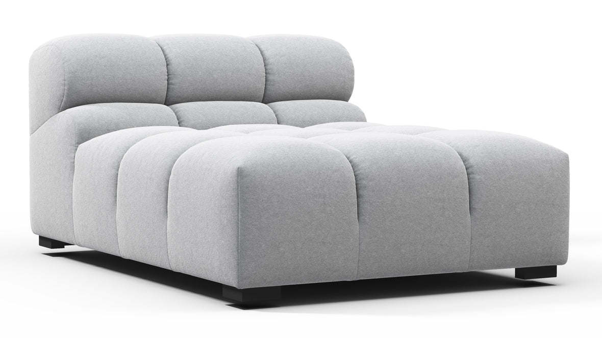 Tufty - Tufty Module, Armless Chaise, Light Gray Wool