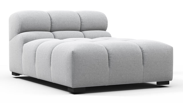 Tufty - Tufty Module, Armless Chaise, Light Gray Wool