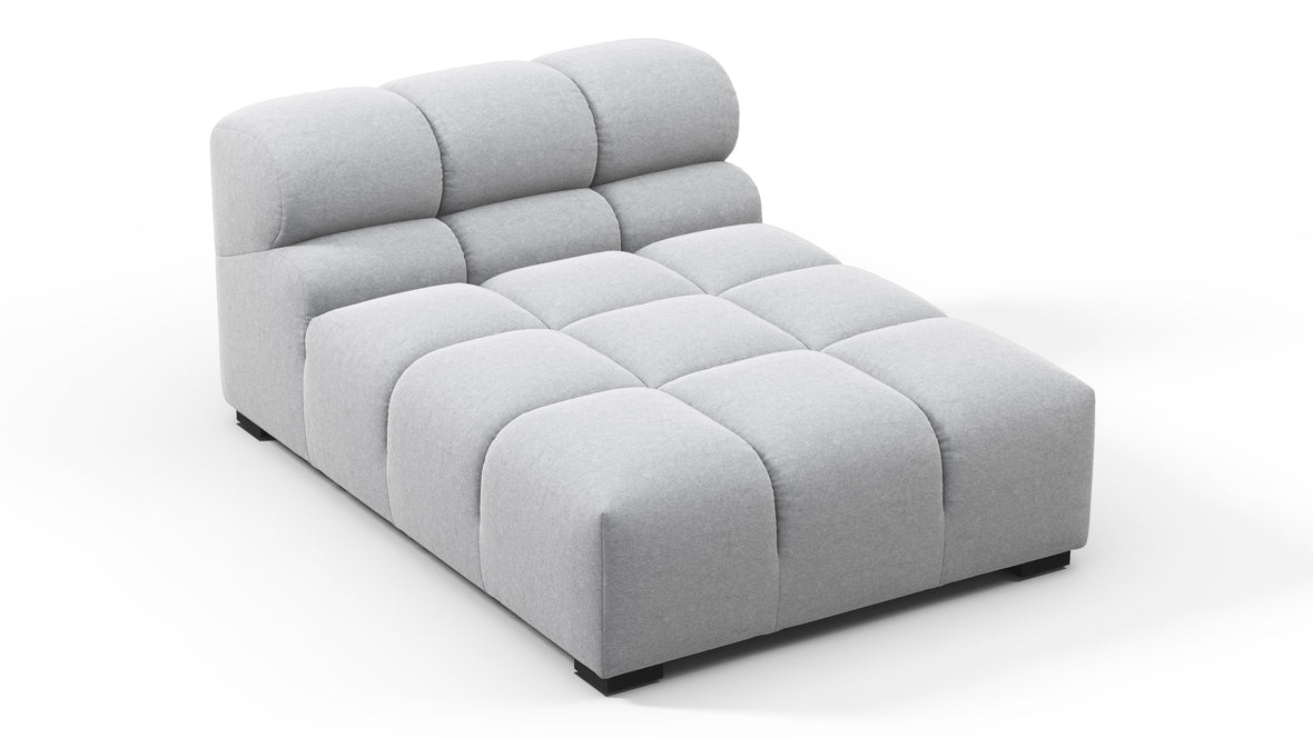 Tufty - Tufty Module, Armless Chaise, Light Gray Wool
