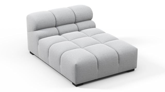 Tufty - Tufty Module, Armless Chaise, Light Gray Wool