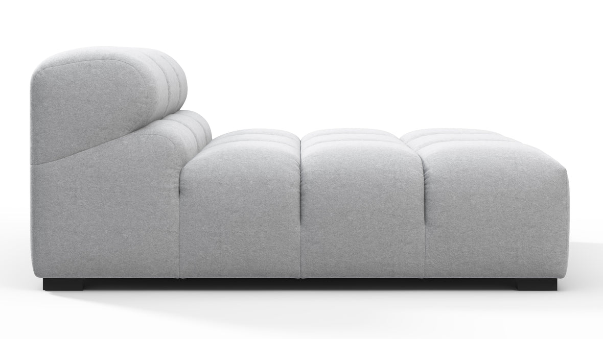 Tufty - Tufty Module, Armless Chaise, Light Gray Wool