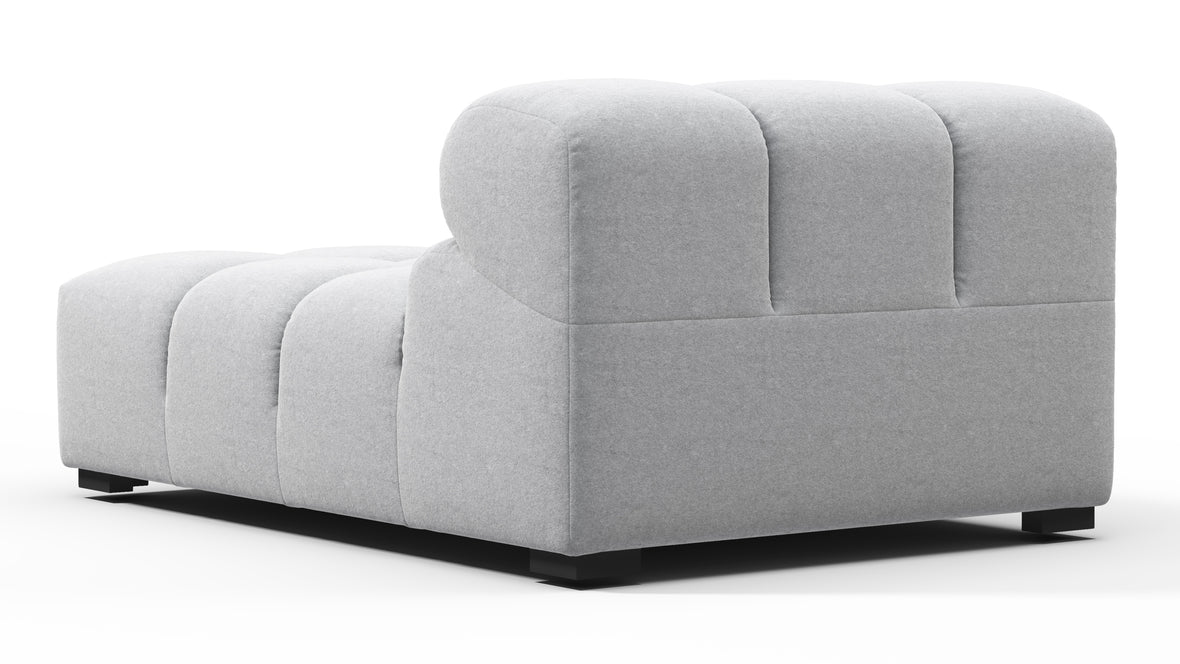 Tufty - Tufty Module, Armless Chaise, Light Gray Wool