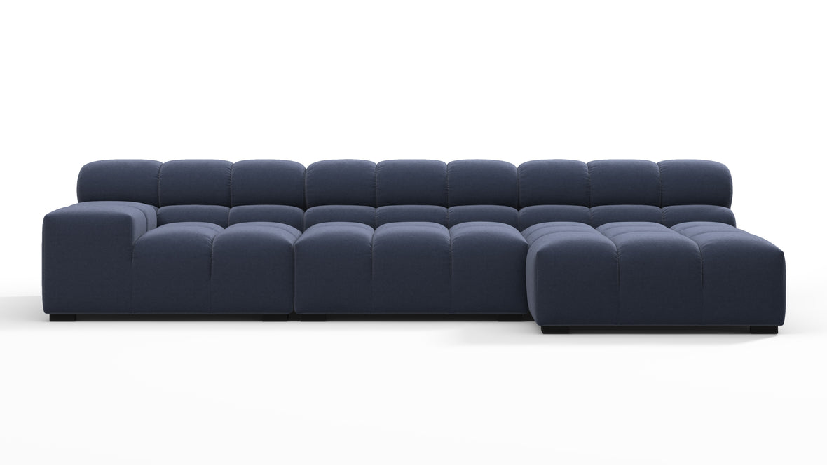 Tufty - Tufty Sectional, Small, Right Chaise, Royal Blue Wool