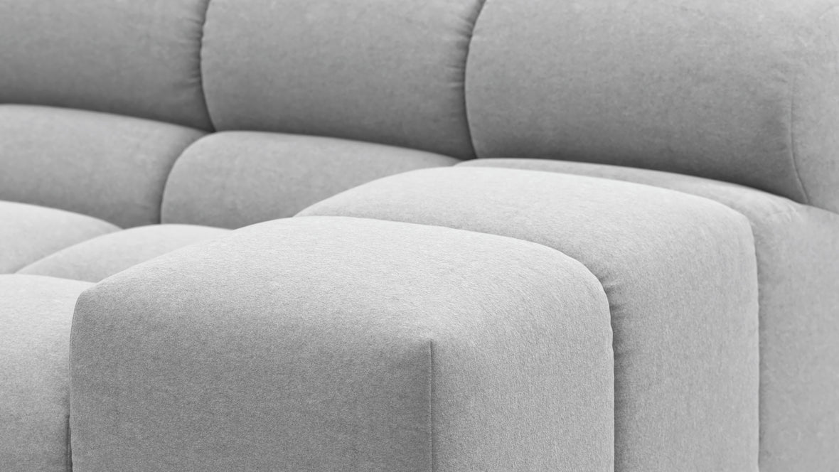 Tufty - Tufty Sectional, Small, Right Chaise, Light Gray Wool