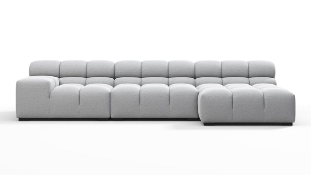 Tufty - Tufty Sectional, Small, Right Chaise, Light Gray Wool