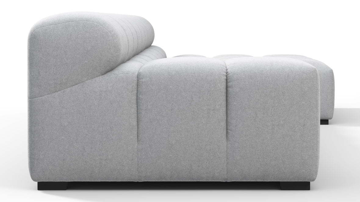 Tufty - Tufty Sectional, Small, Right Chaise, Light Gray Wool