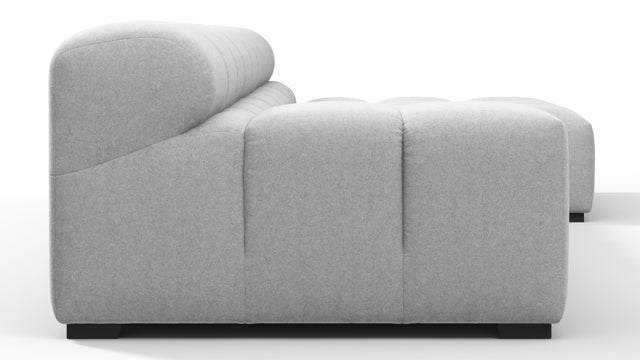 Tufty - Tufty Sectional, Small, Right Chaise, Light Gray Wool