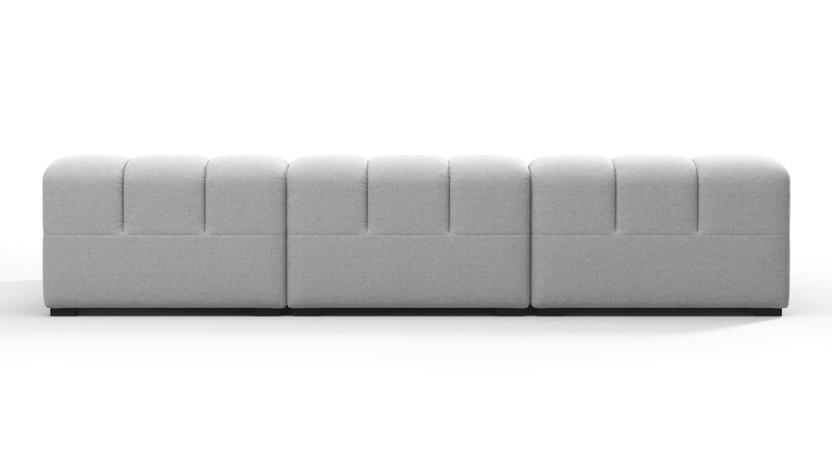 Tufty - Tufty Sectional, Small, Right Chaise, Light Gray Wool