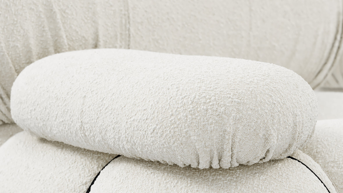 Bellini Sofa - Mario Bellini Three Seater Sofa, White Boucle