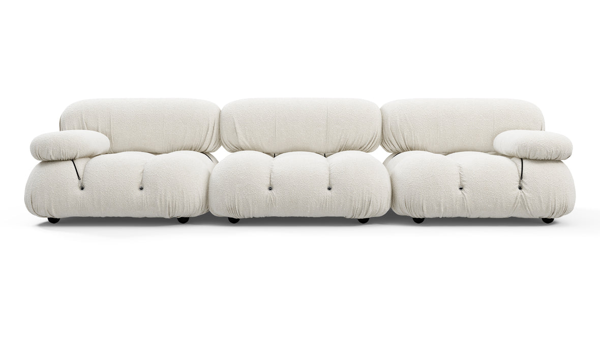 Bellini Sofa - Mario Bellini Three Seater Sofa, White Boucle