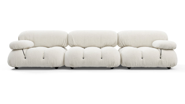 Bellini Sofa - Mario Bellini Three Seater Sofa, White Boucle