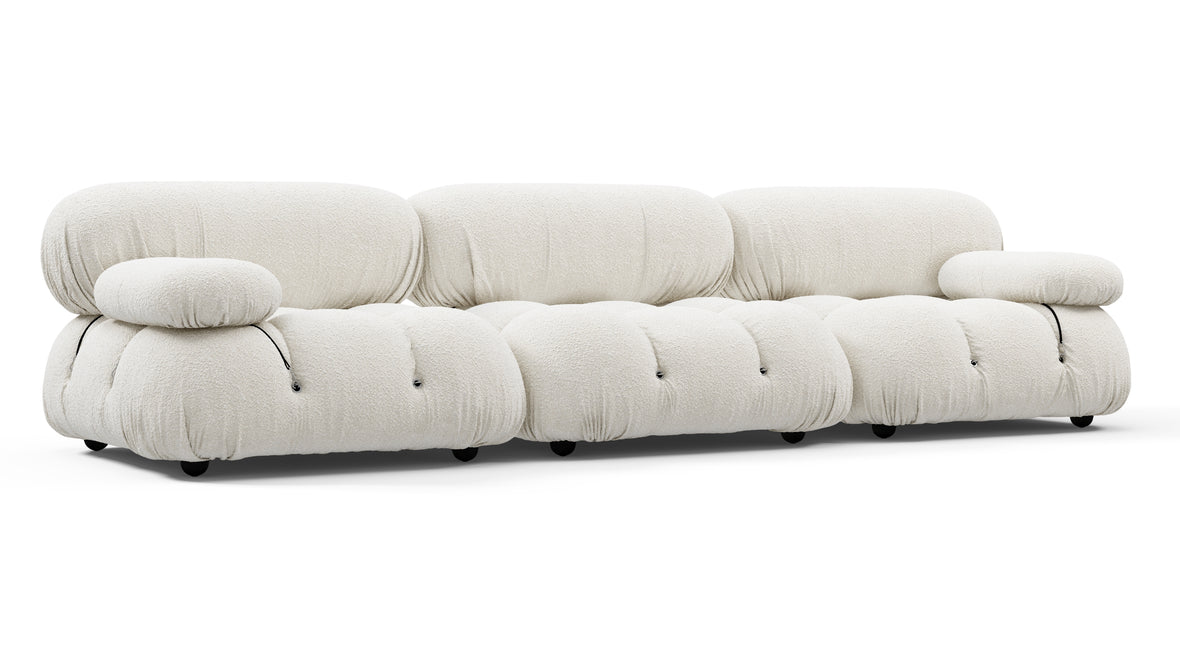 Bellini Sofa - Mario Bellini Three Seater Sofa, White Boucle