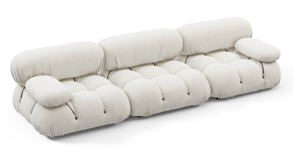 Bellini Sofa - Mario Bellini Three Seater Sofa, White Boucle