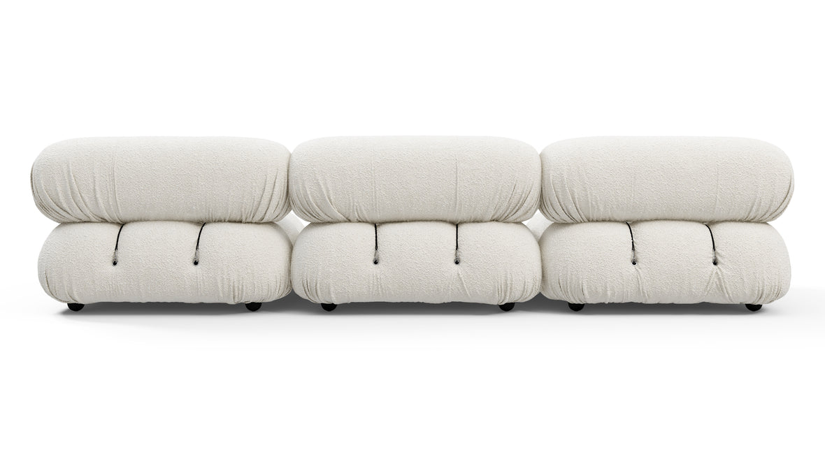 Bellini Sofa - Mario Bellini Three Seater Sofa, White Boucle