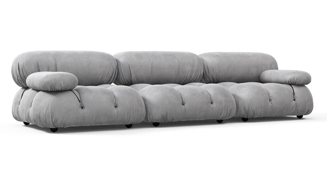 Bellini Sofa - Mario Bellini Three Seater Sofa, Light Gray Velvet