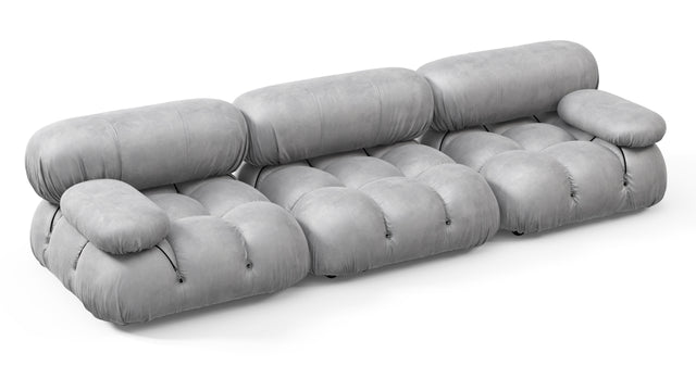 Bellini Sofa - Mario Bellini Three Seater Sofa, Light Gray Velvet