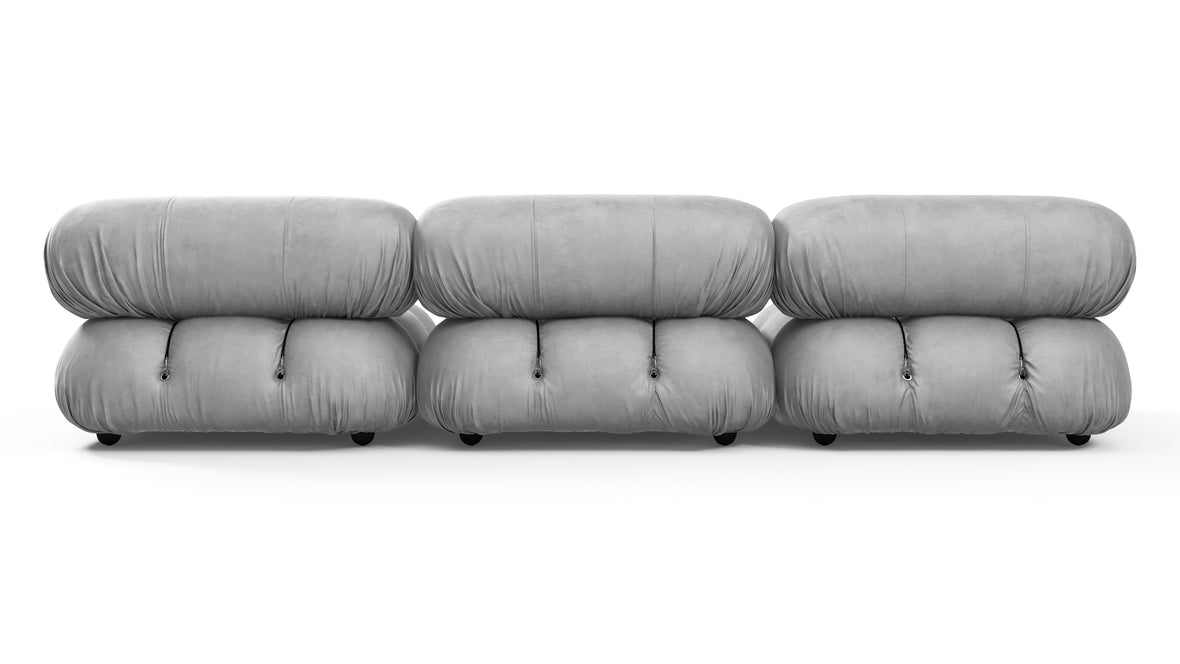 Bellini Sofa - Mario Bellini Three Seater Sofa, Light Gray Velvet