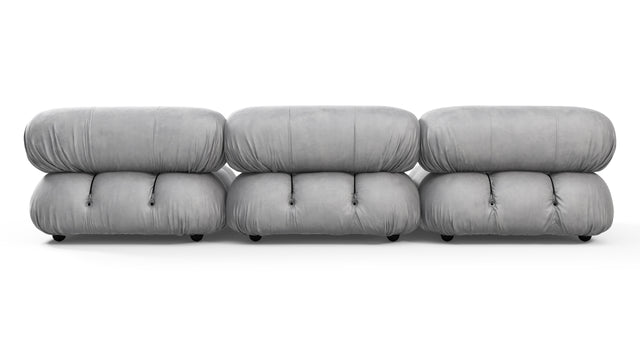 Bellini Sofa - Mario Bellini Three Seater Sofa, Light Gray Velvet