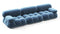 Bellini Sofa - Mario Bellini Three Seater Sofa, Aegean Blue Velvet
