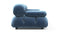 Bellini Sofa - Mario Bellini Three Seater Sofa, Aegean Blue Velvet