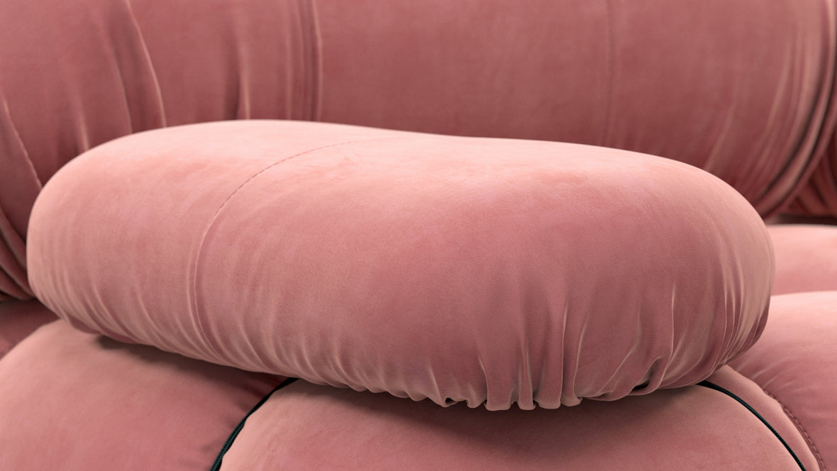 Bellini Sofa - Mario Bellini Three Seater Sofa, Blush Pink Velvet