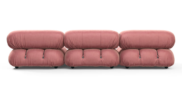 Bellini Sofa - Mario Bellini Three Seater Sofa, Blush Pink Velvet