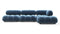 Bellini Sectional - Mario Bellini Sectional, Right Chaise, Aegean Blue Velvet