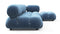 Bellini Sectional - Mario Bellini Sectional, Right Chaise, Aegean Blue Velvet