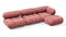 Bellini Sectional - Mario Bellini Sectional, Right Chaise, Blush Pink Velvet