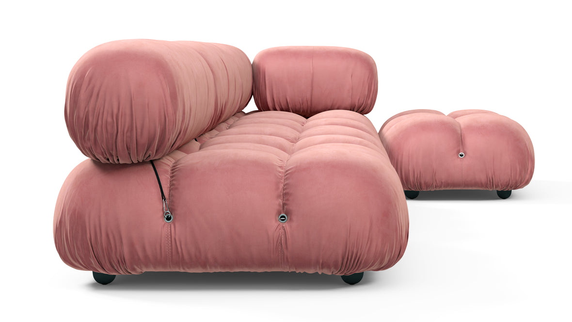 Bellini Sectional - Mario Bellini Sectional, Right Chaise, Blush Pink Velvet