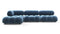Bellini Sectional - Mario Bellini Sectional, Left Chaise, Aegean Blue Velvet