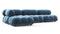 Bellini Sectional - Mario Bellini Sectional, Left Chaise, Aegean Blue Velvet