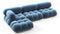 Bellini Sectional - Mario Bellini Sectional, Left Chaise, Aegean Blue Velvet