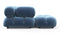 Bellini Sectional - Mario Bellini Sectional, Left Chaise, Aegean Blue Velvet