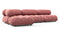 Bellini Sectional - Mario Bellini Sectional, Left Chaise, Blush Pink Velvet