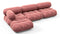 Bellini Sectional - Mario Bellini Sectional, Left Chaise, Blush Pink Velvet