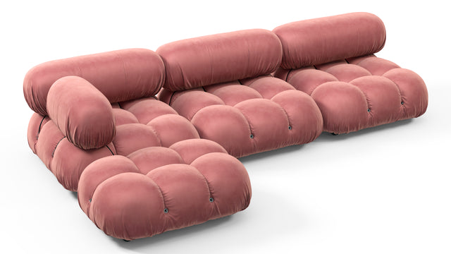 Bellini Sectional - Mario Bellini Sectional, Left Chaise, Blush Pink Velvet