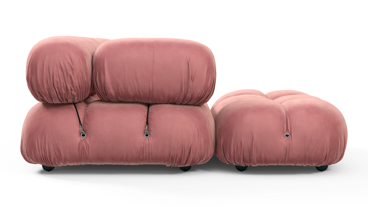 Bellini Sectional - Mario Bellini Sectional, Left Chaise, Blush Pink Velvet