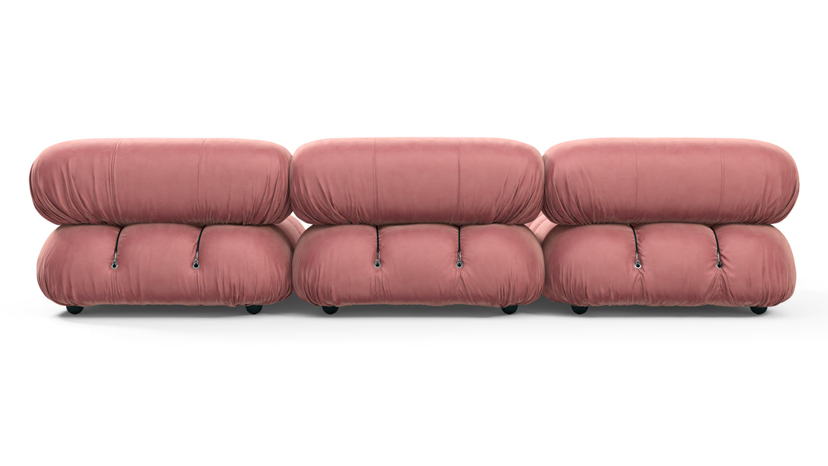 Bellini Sectional - Mario Bellini Sectional, Left Chaise, Blush Pink Velvet