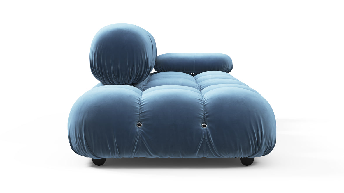 Bellini Sofa - Mario Bellini Open End Sofa, Left, Aegean Blue Velvet
