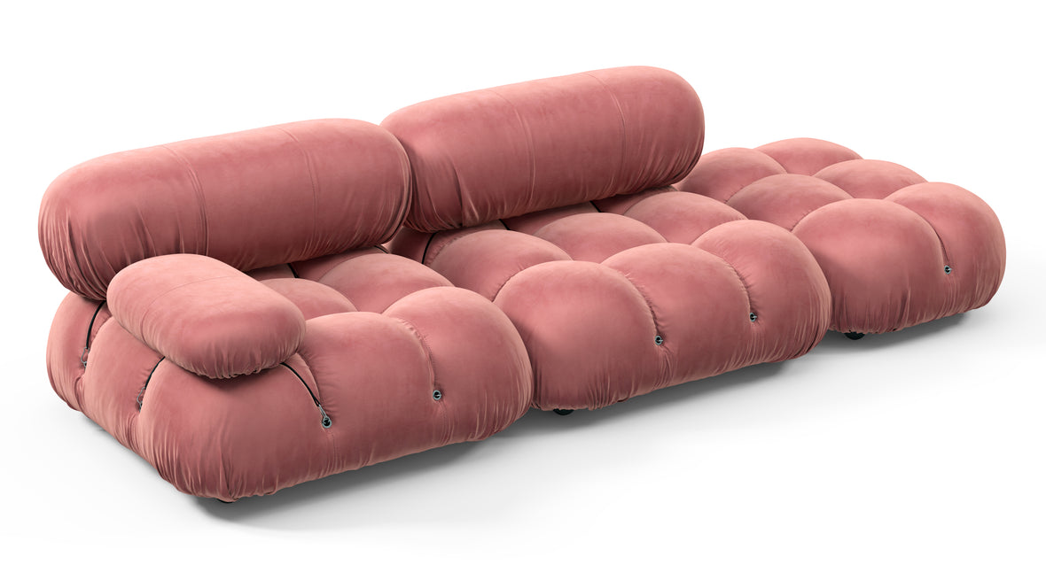 Bellini Sofa - Mario Bellini Open End Sofa, Right, Blush Pink Velvet