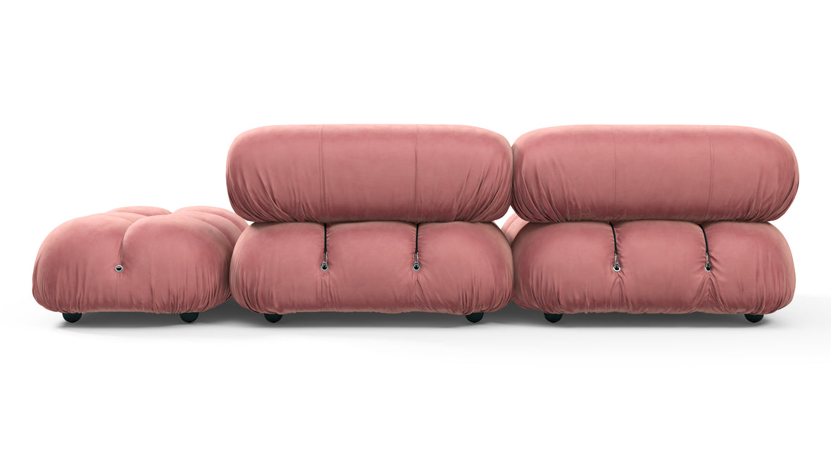 Bellini Sofa - Mario Bellini Open End Sofa, Right, Blush Pink Velvet