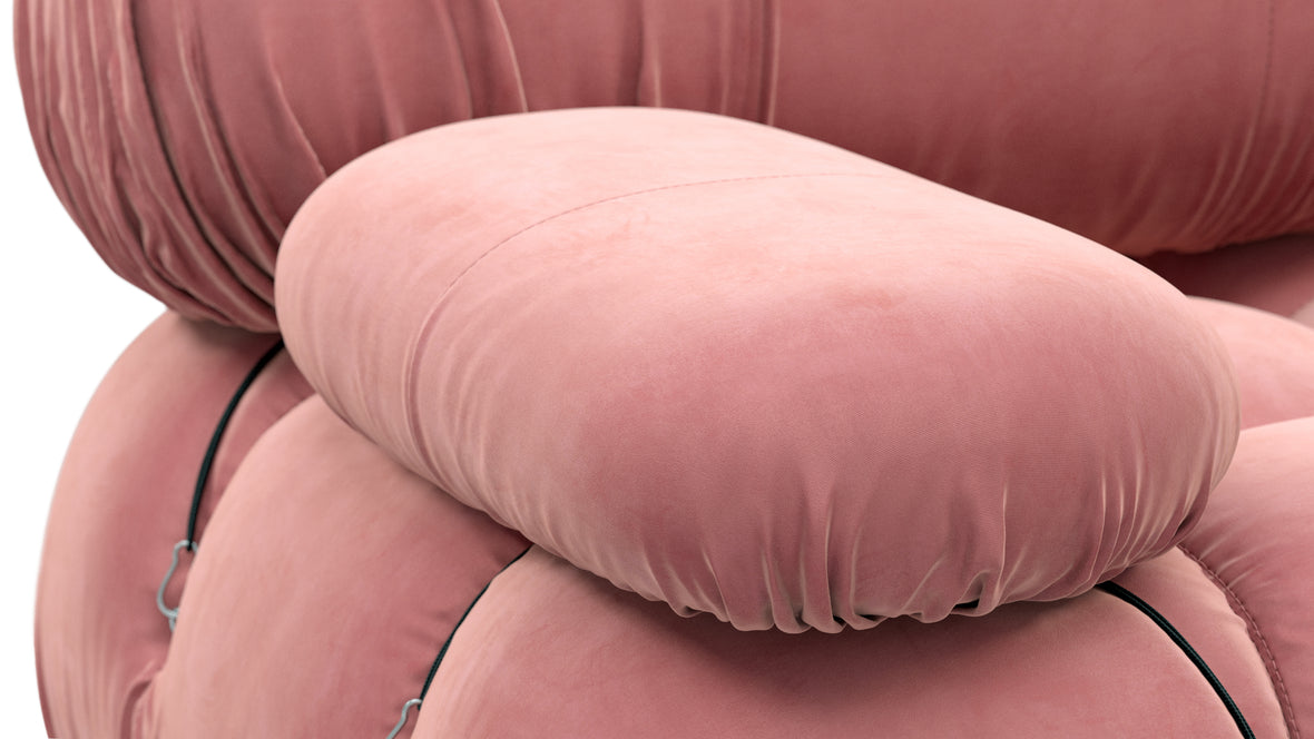 Bellini Sofa - Mario Bellini Open End Sofa, Right, Blush Pink Velvet