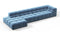 Tufty - Tufty Sectional, Large, Left Chaise, Aegean Blue Velvet
