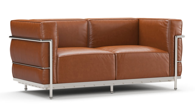 Corbusier - Corbusier Grand Modele Two Seater Sofa, Tan Premium Leather
