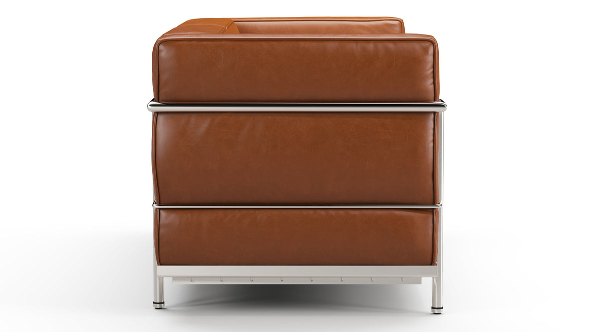 Corbusier - Corbusier Grand Modele Two Seater Sofa, Tan Premium Leather