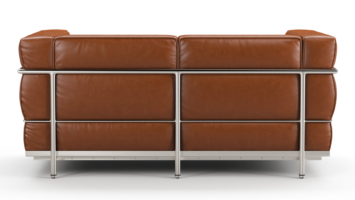 Corbusier - Corbusier Grand Modele Two Seater Sofa, Tan Premium Leather