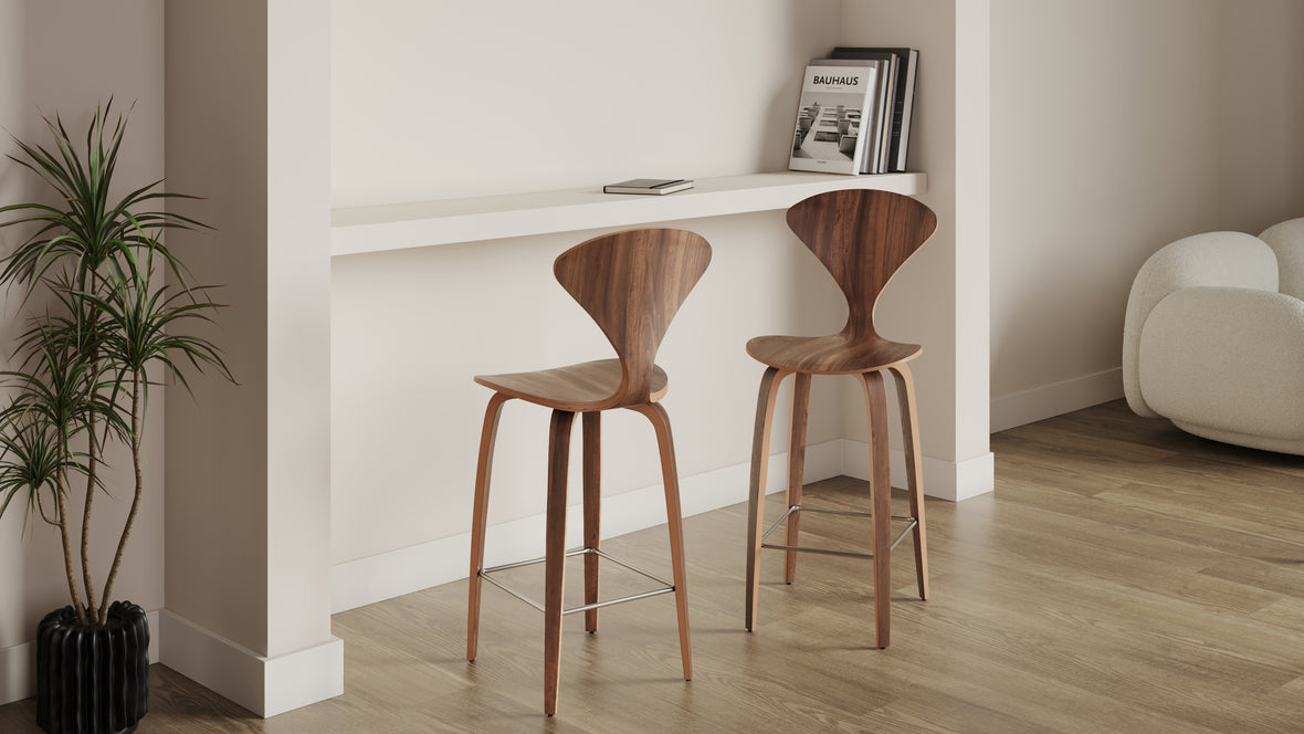 Norman - Norman Counter Stool, Walnut, 25.5